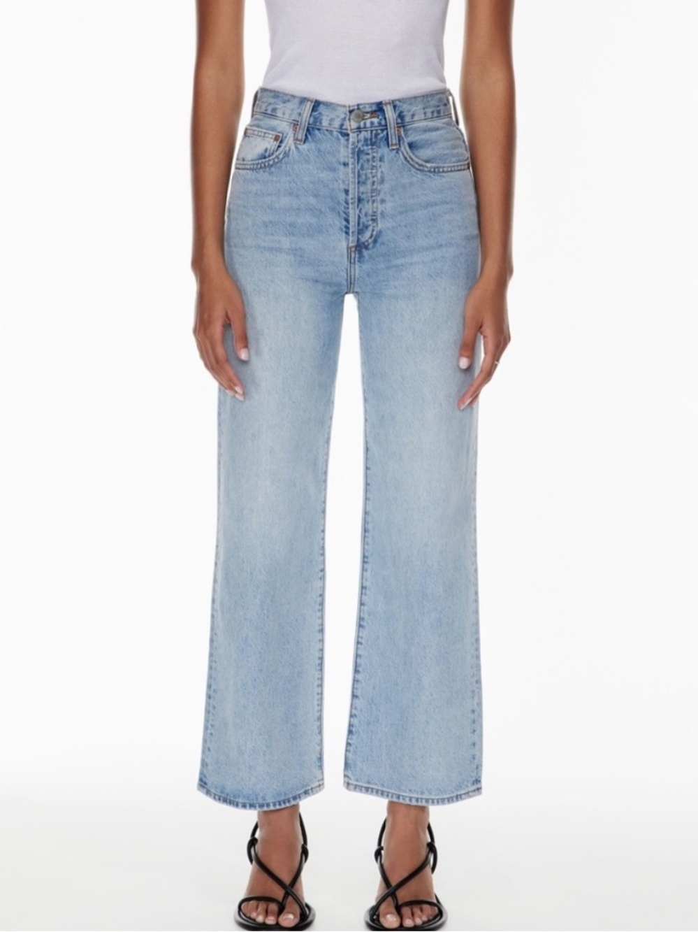 Aritzia Denim Forum The Farrah Hi-Rise Wide Leg Jeans in Light Wash Sz 26